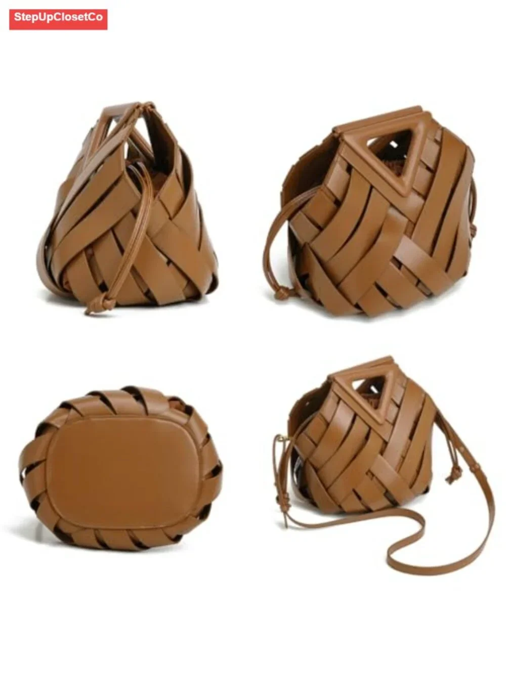 Vegan Leather Woven Clutch Purse for Women Crossbody Shoulder Bag Top Handle